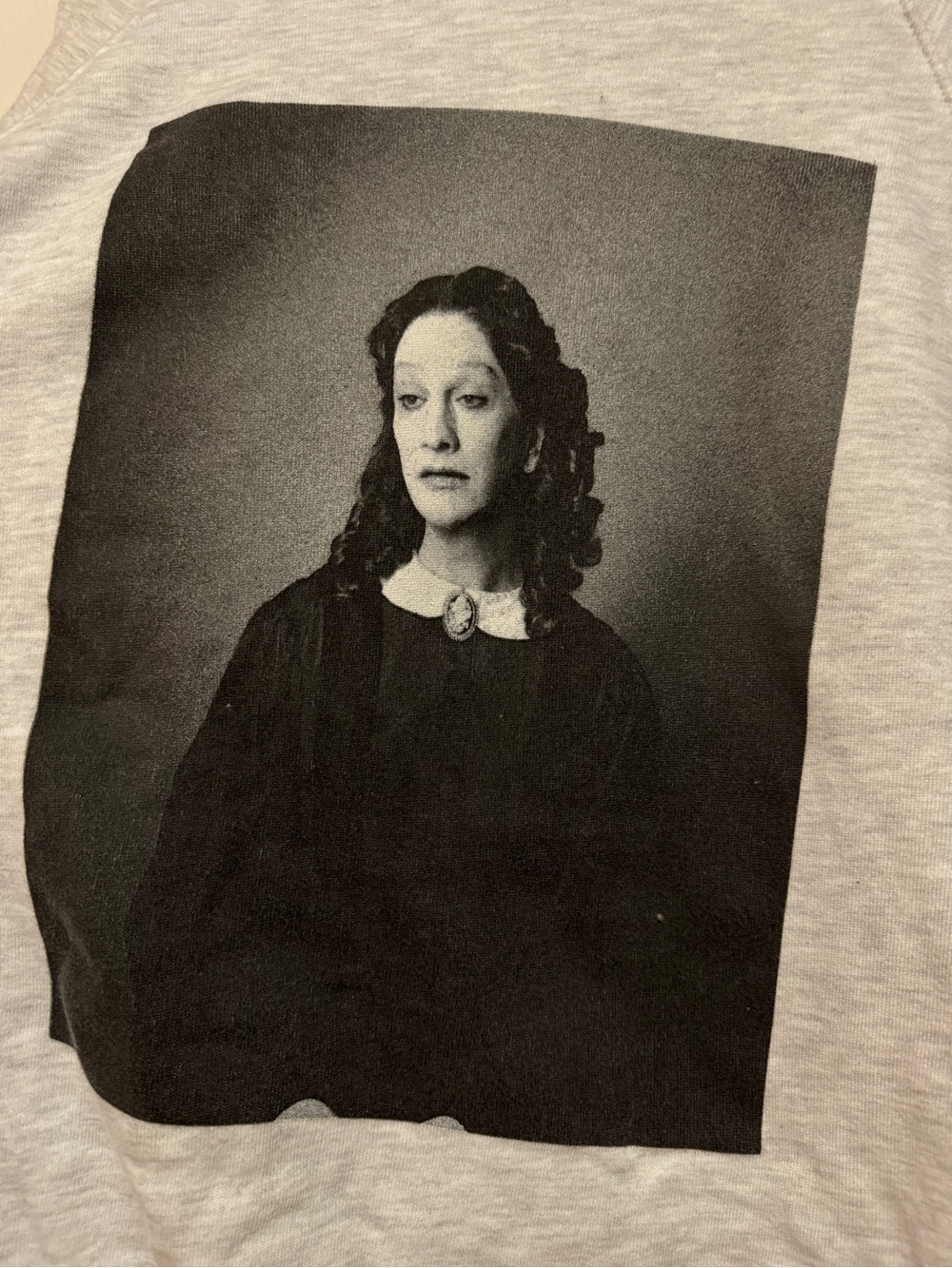 “Oh Mary” Light Gray Crewneck Sweatshirt with Jinkx Monsoon Portrait - Picture 2 of 5